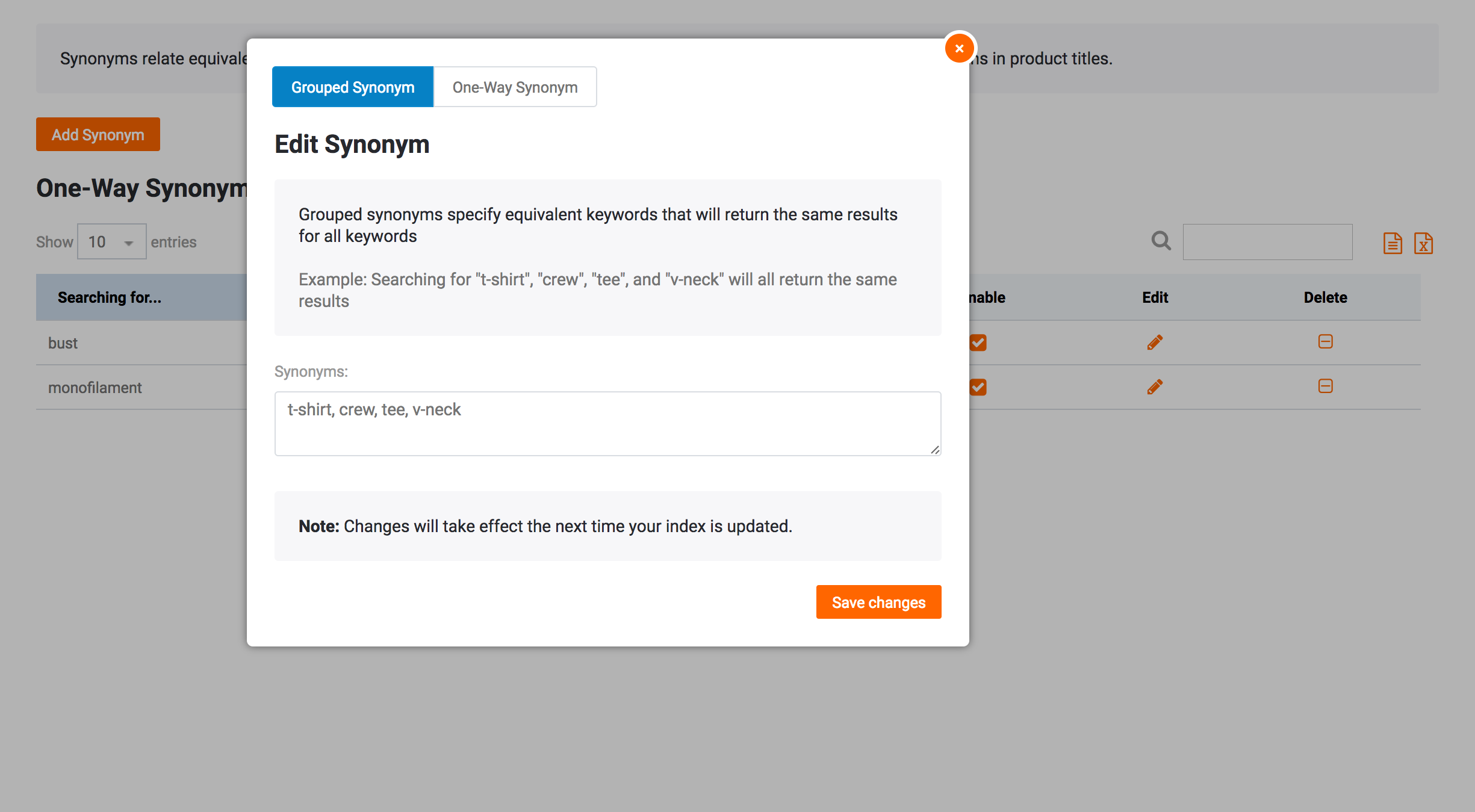 June 2017 grouped synonyms