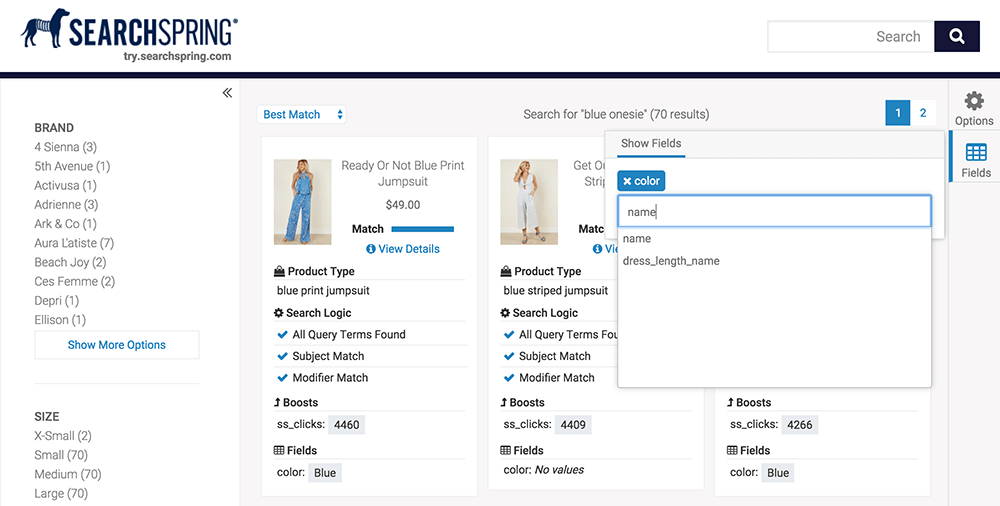 January 2018 searchspring search preview