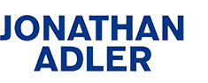 Jonathan Adler logo, blue text