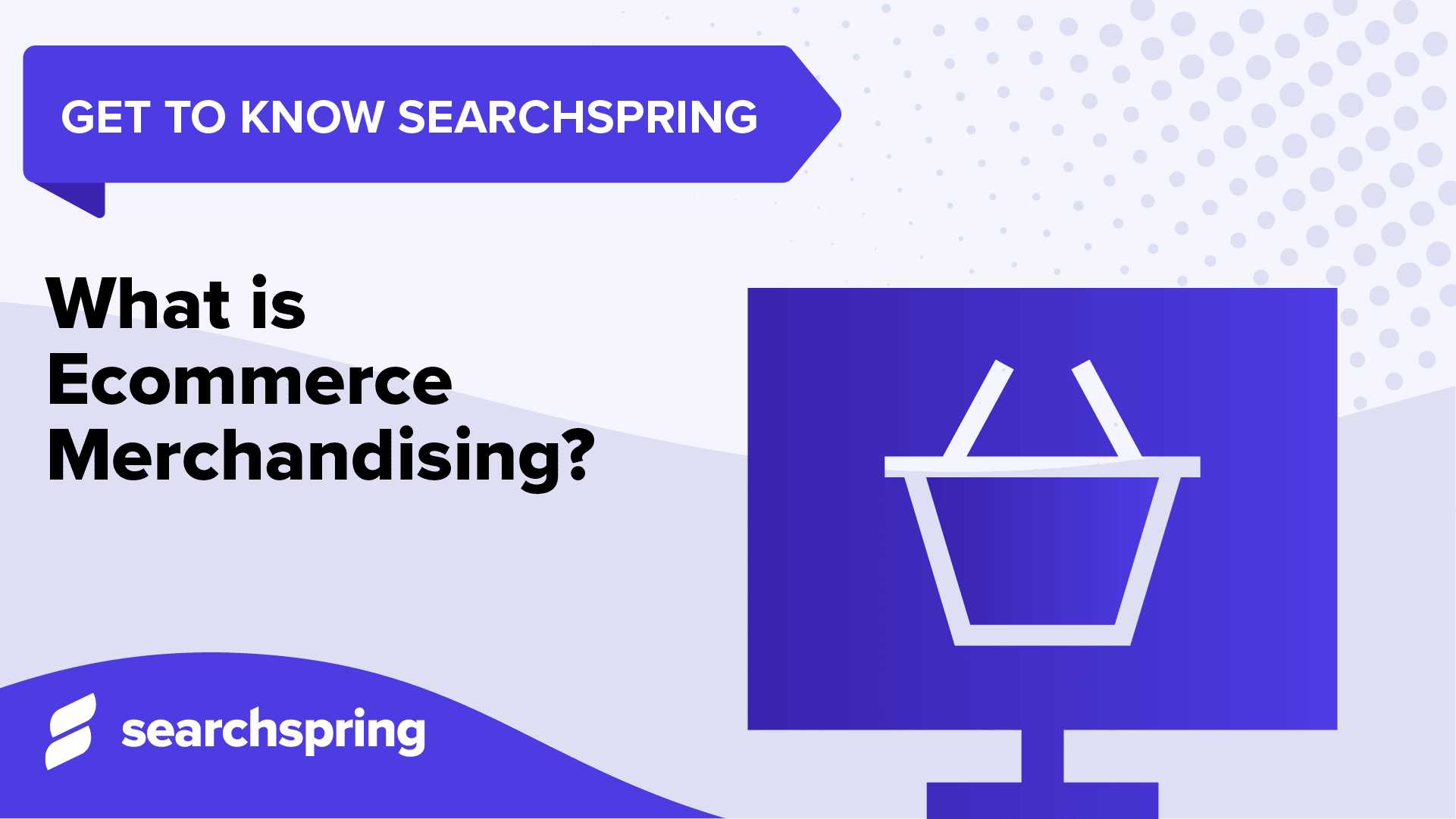 what is ecommerce merchandising? Athos Commerce logo, computer screen with shopping basket; Get to Know Athos Commerce