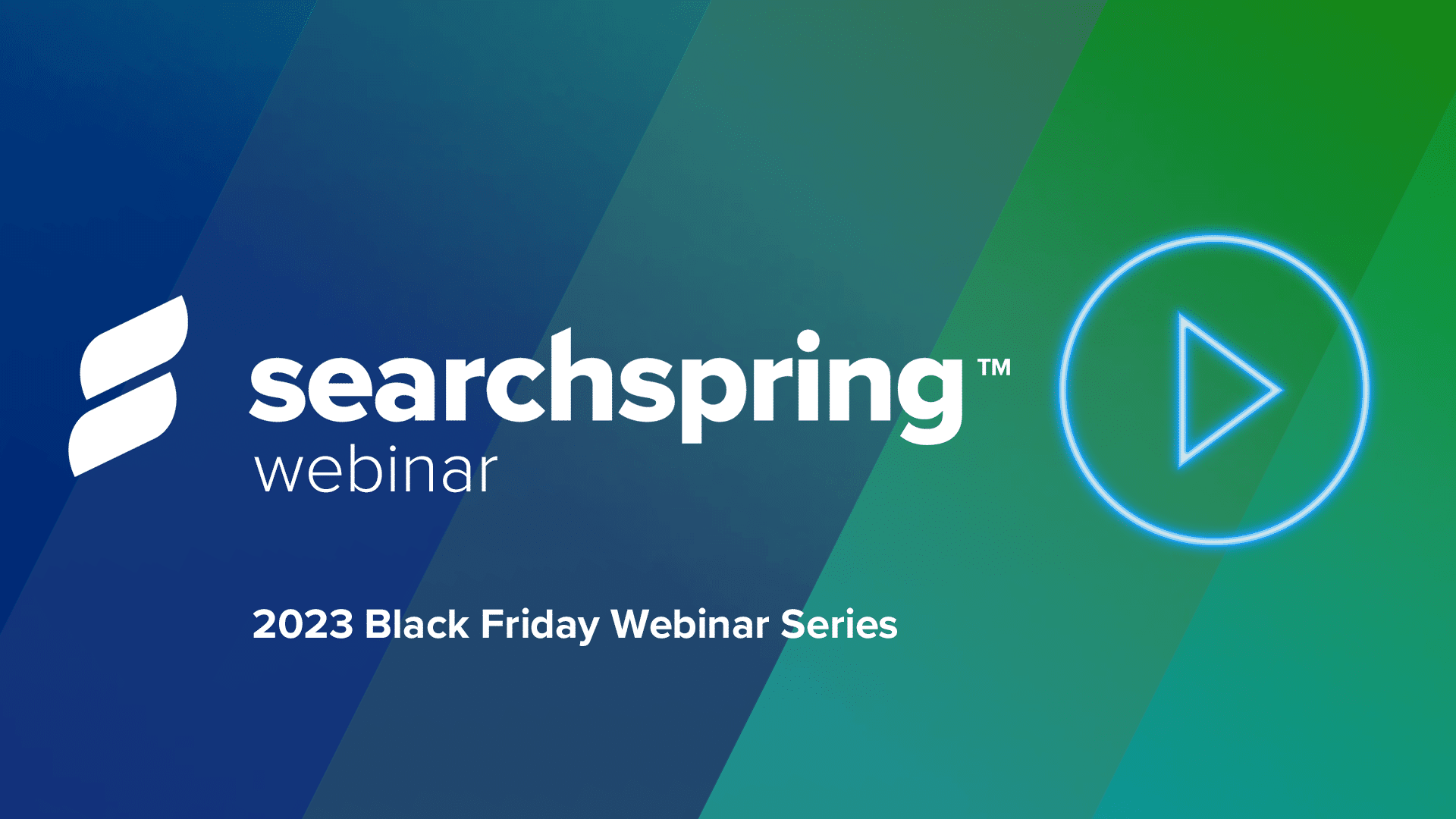 Black Friday Series play button Athos Commerce logo green and blue background