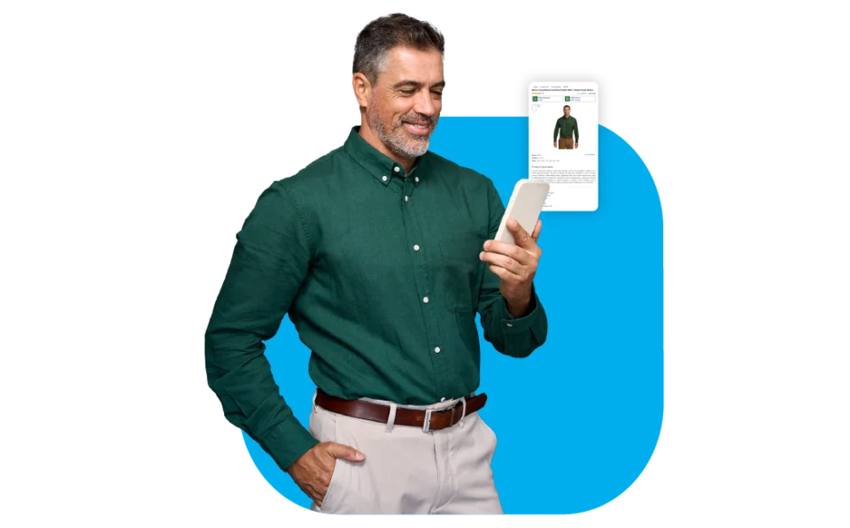 man purchasing online with phone